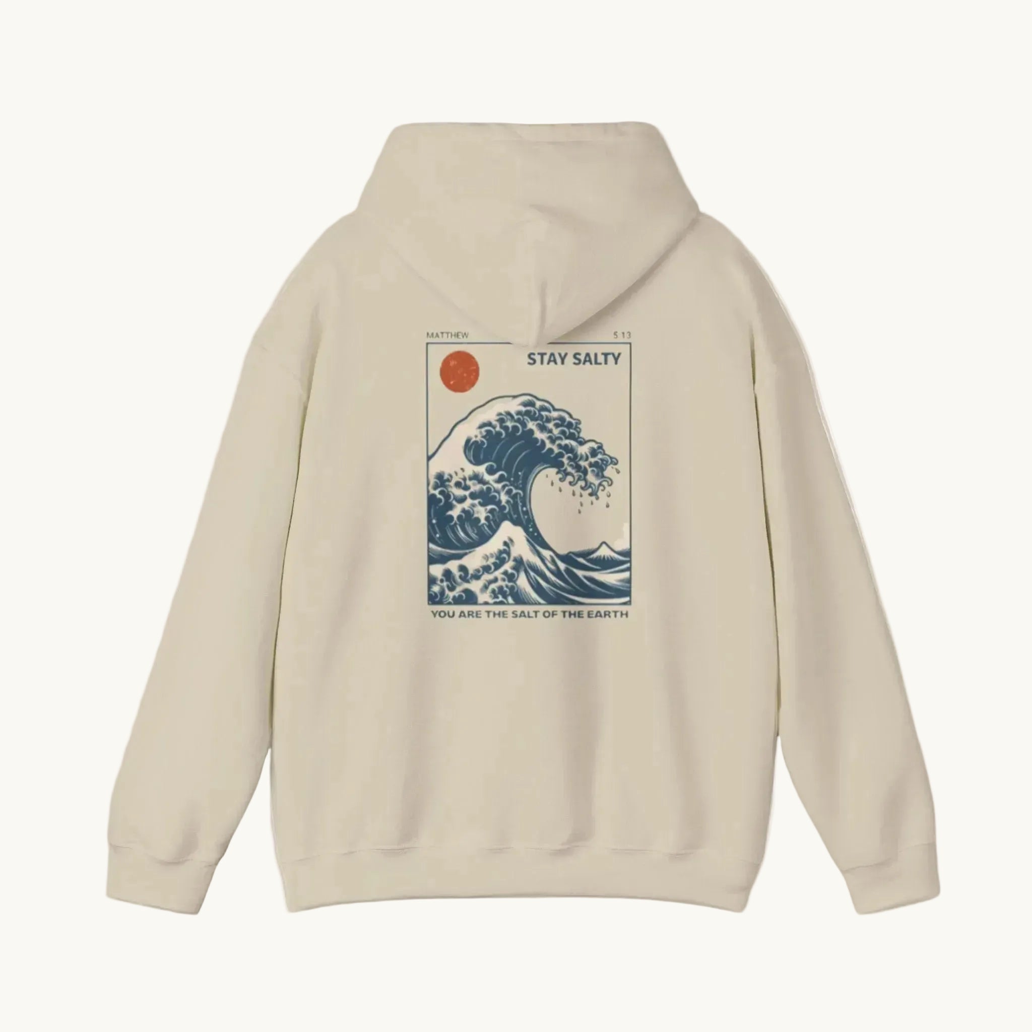 Stay Salty Hoodie – "Matthew 5:13" Wave Graphic Christian Pullover