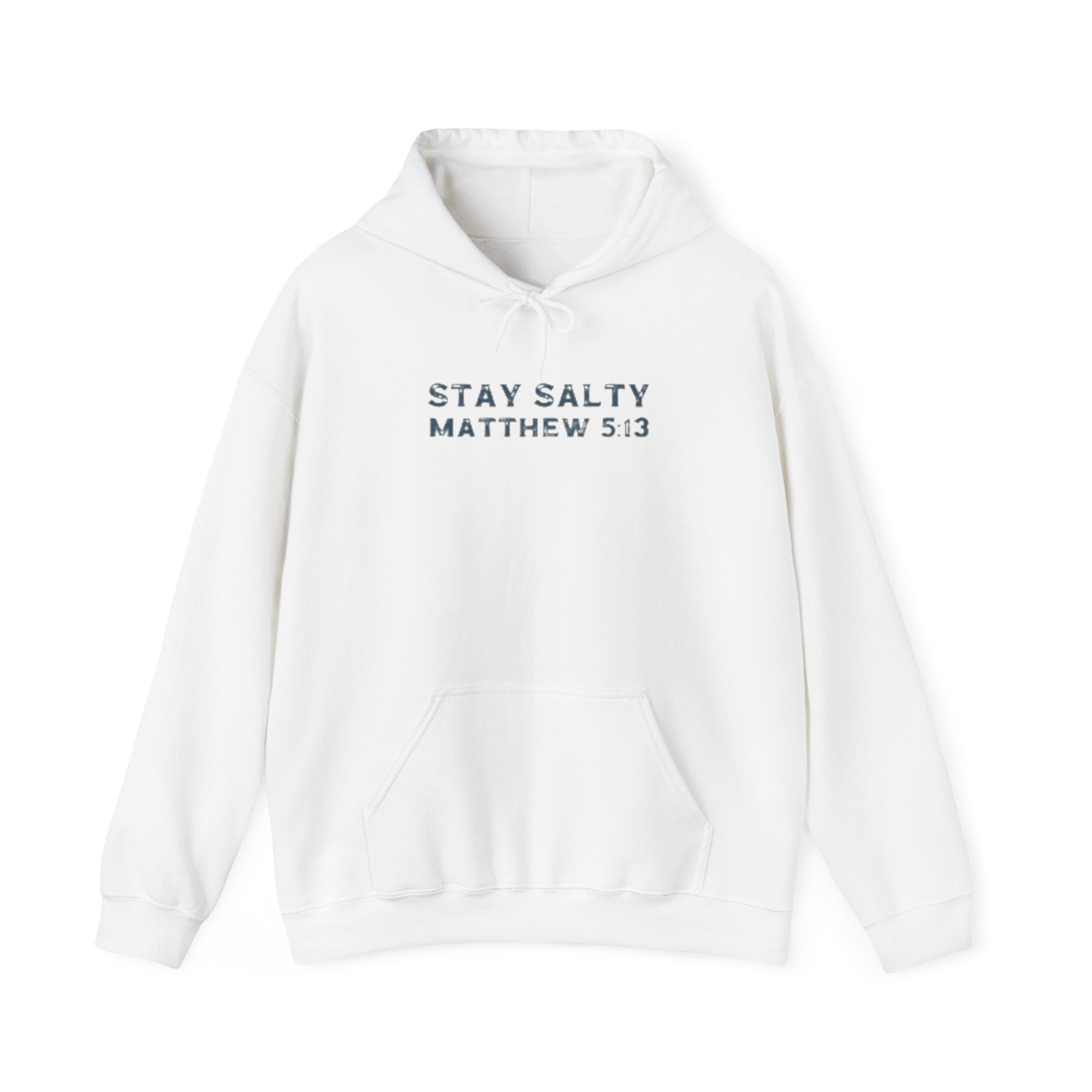 Stay Salty Hoodie – "Matthew 5:13" Wave Graphic Christian Pullover