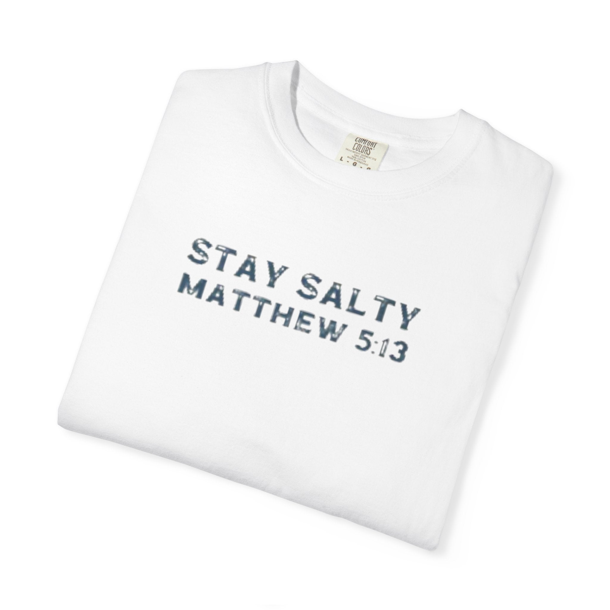 Stay Salty T-Shirt — Matthew 5:13 Christian Beach Tee with Wave Graphic