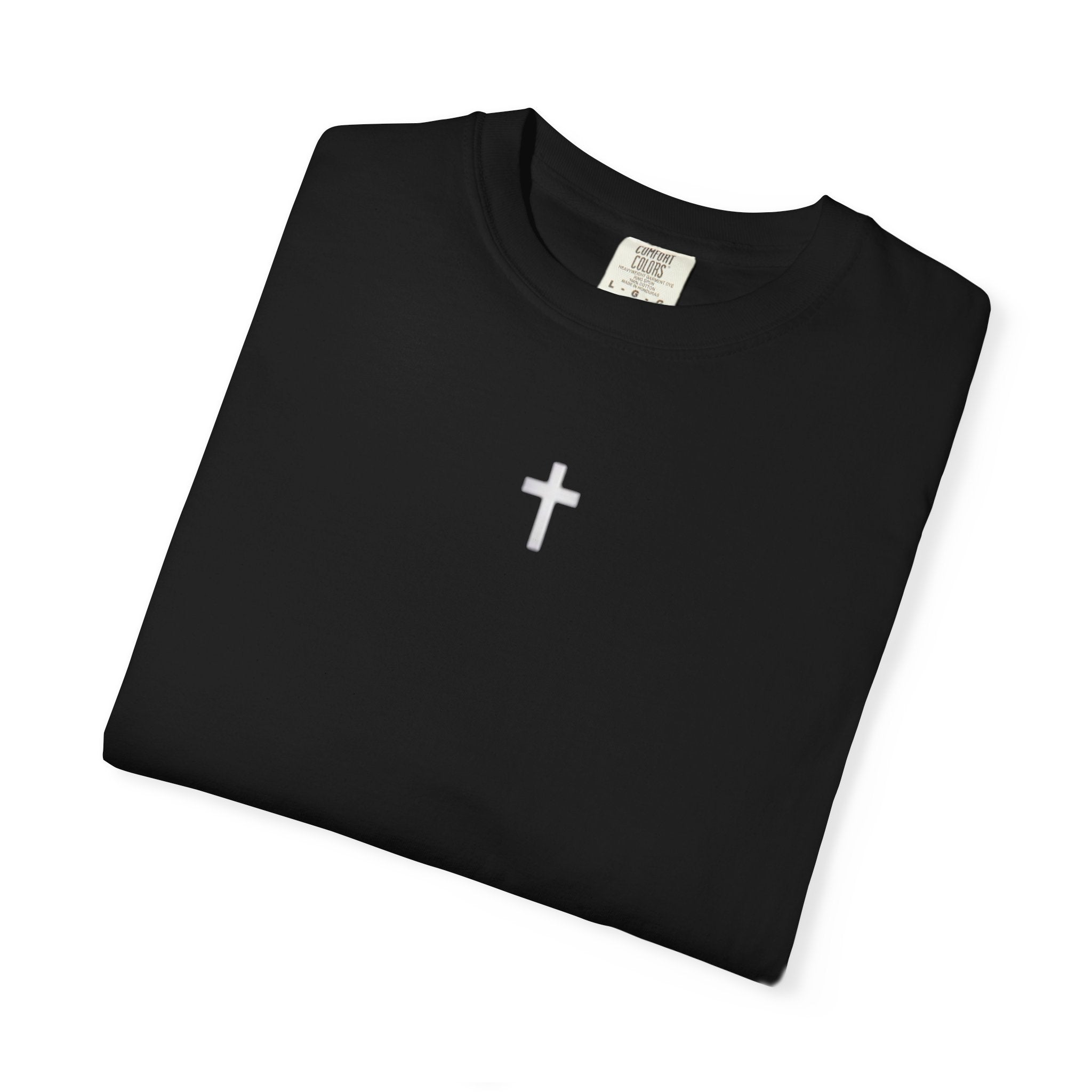 Jesus Saves T-Shirt — Minimal Cross Front & Bold "JESUS SAVES" Back Christian Tee