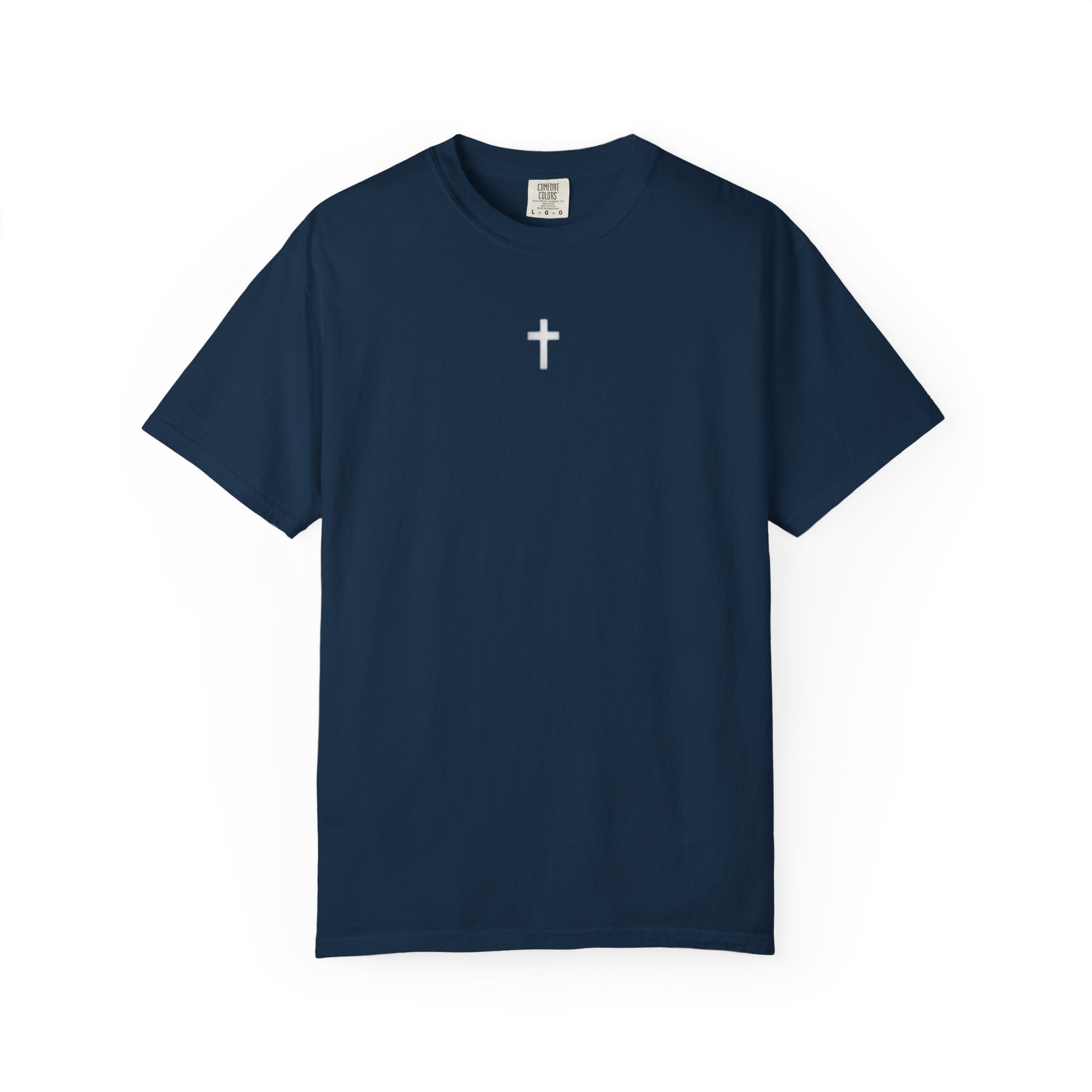 Jesus Saves T-Shirt — Minimal Cross Front & Bold "JESUS SAVES" Back Christian Tee